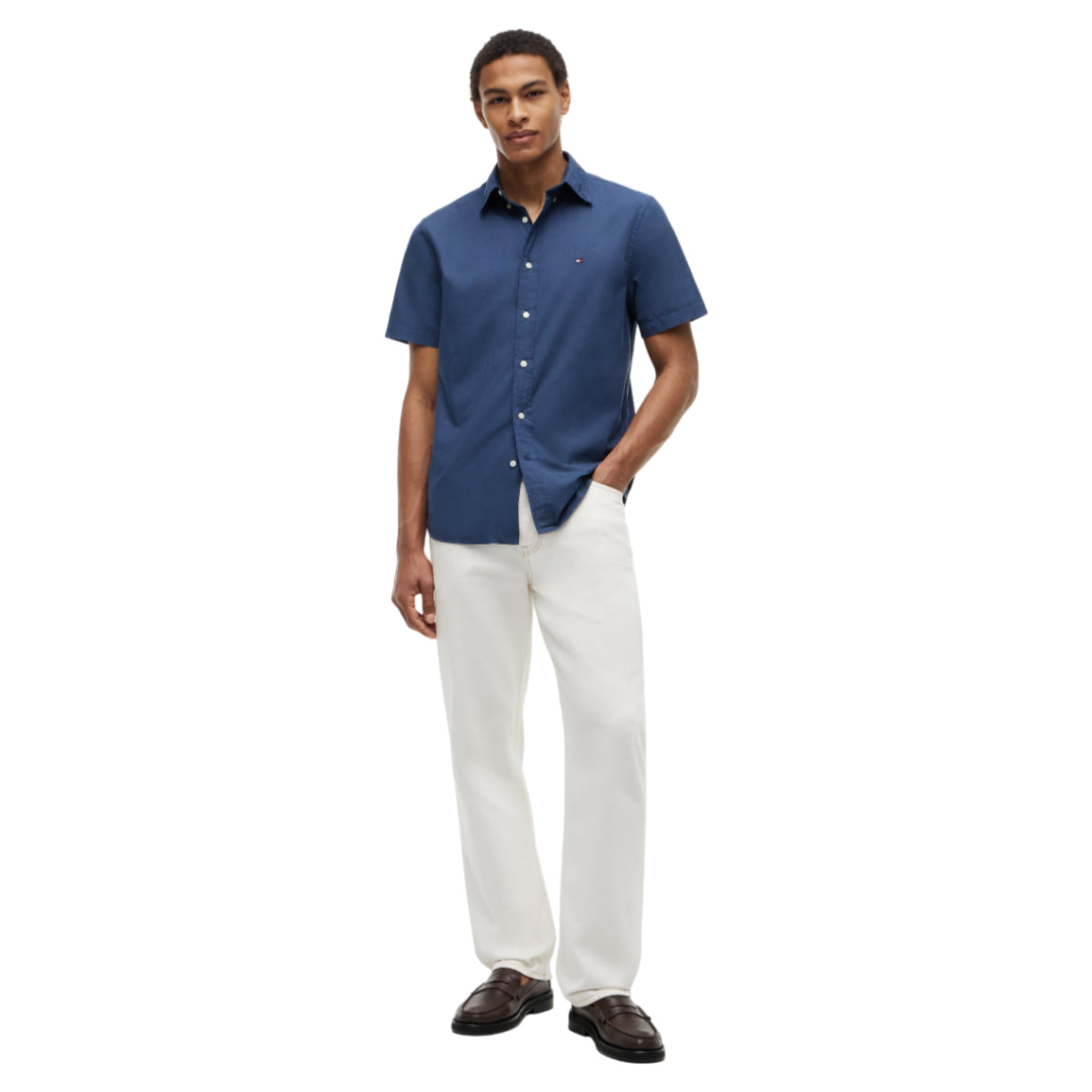 Flex poplin houndtooth