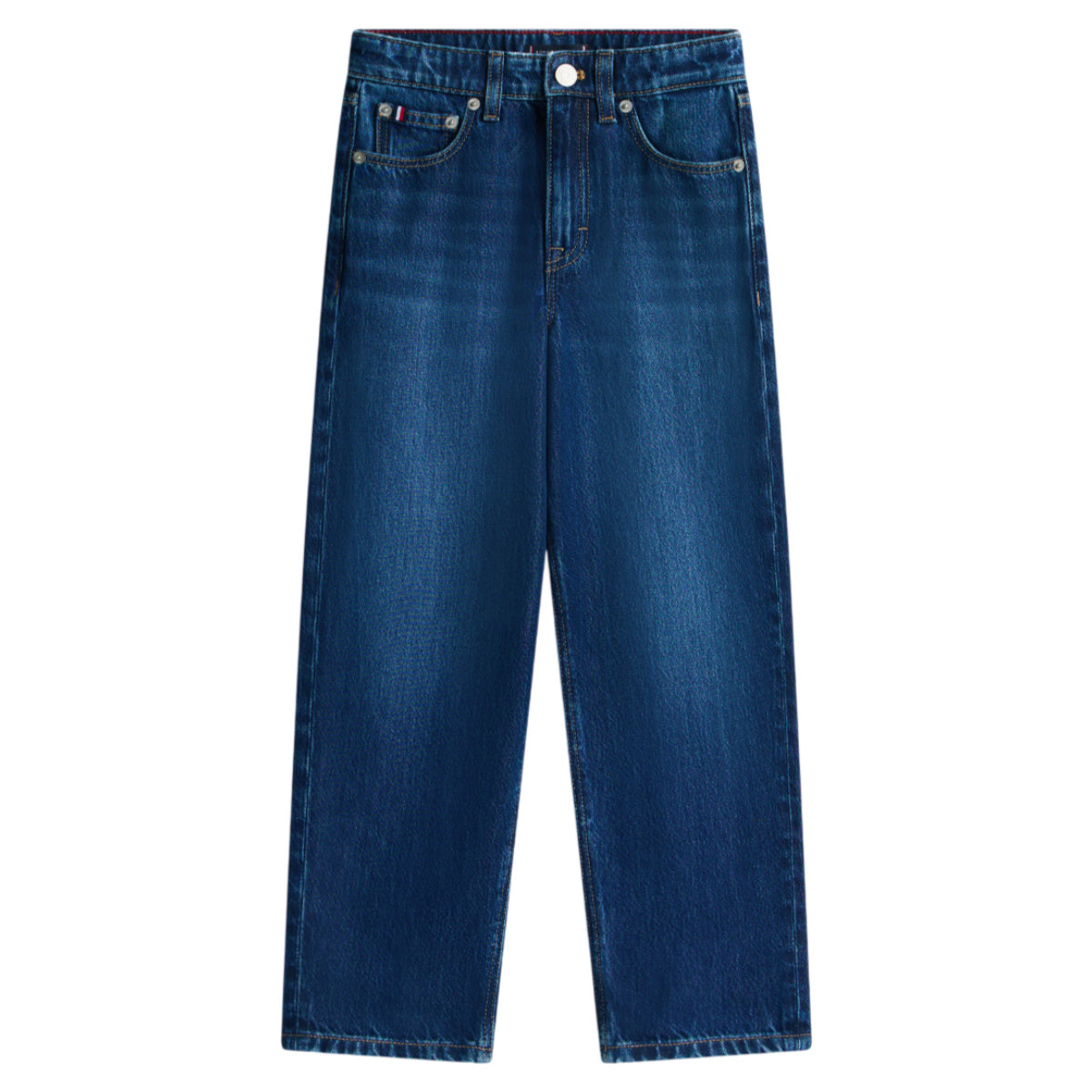 Barrel dark blue jeans