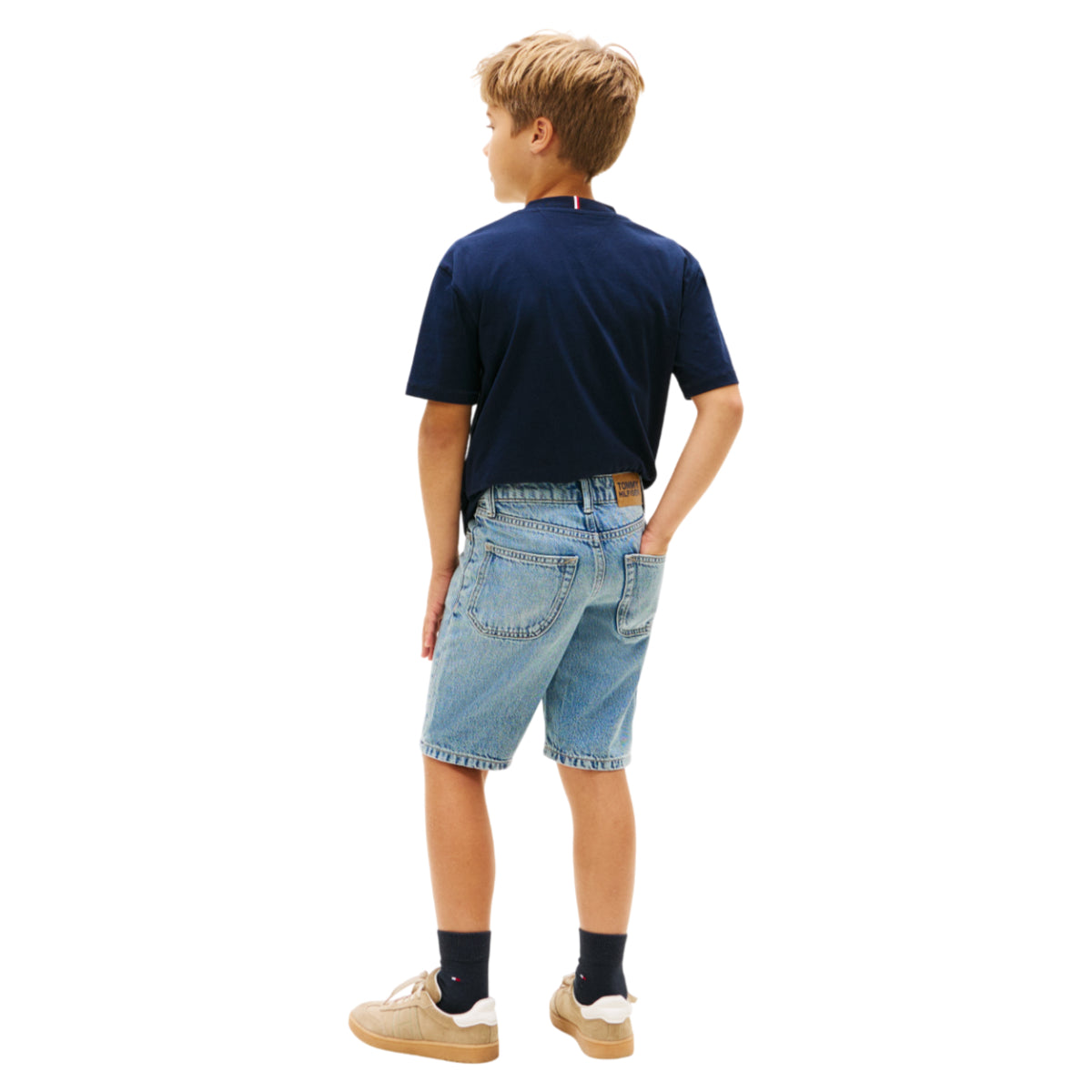 Straight mid blue denim