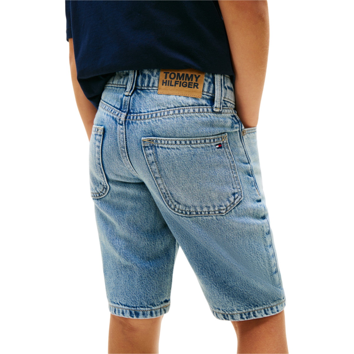 Straight mid blue denim