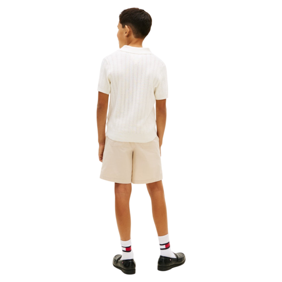 Open stitch polo