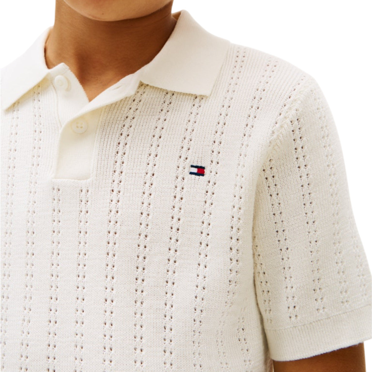 Open stitch polo