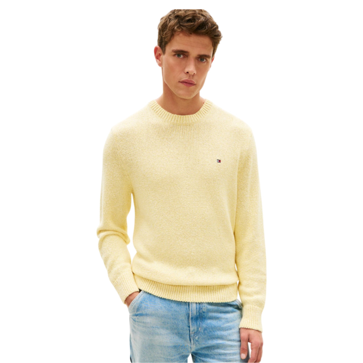 Two tone boucle crew