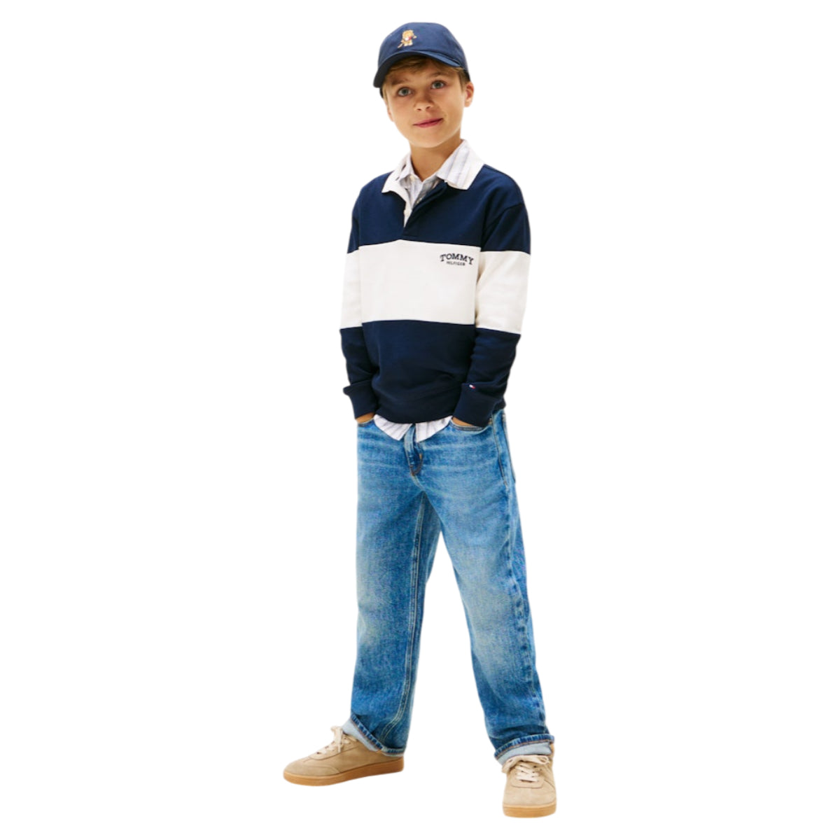 Colourblock polo LS