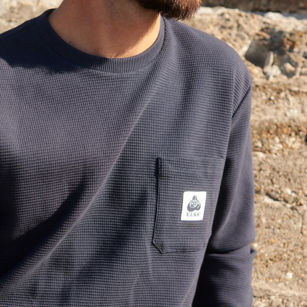 Waffle men´s pocket longsleeve