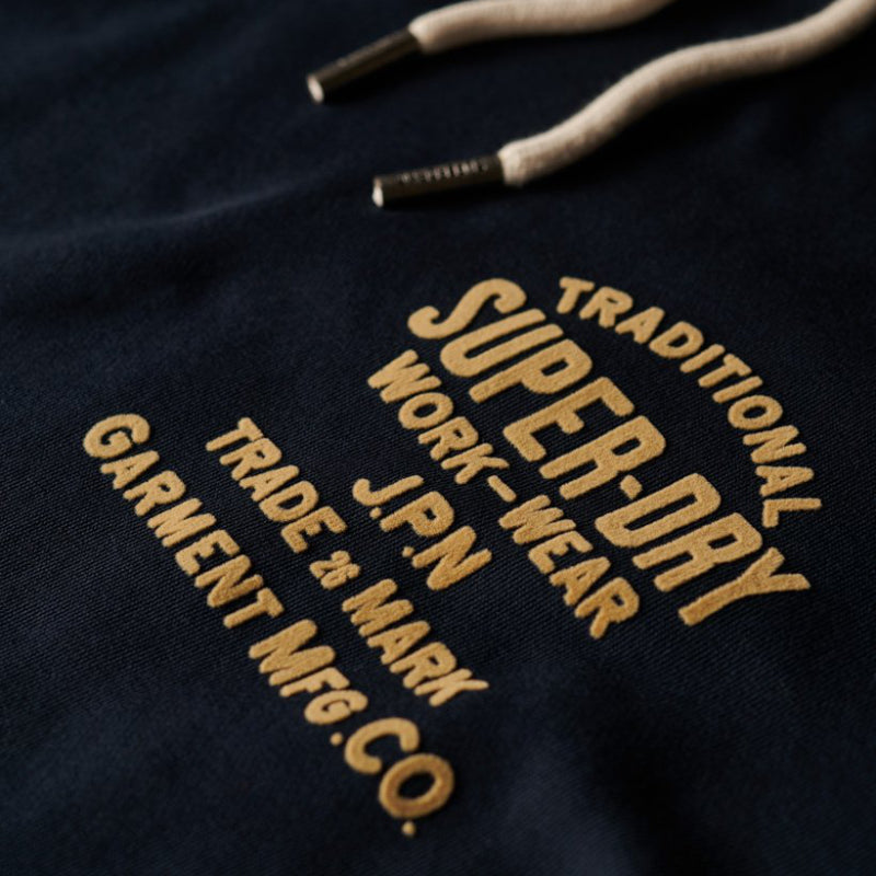 Workwear flock chest hoodie