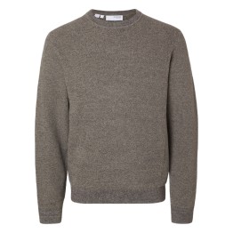 SELECTED Slhross Ls Knit Structure crew